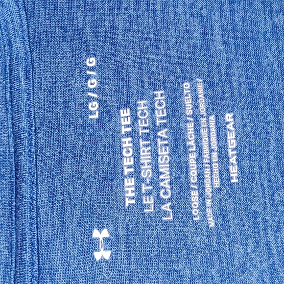 Under Armour Tech Tee Heat Gear, Men's Large, Blue - Picture 2 of 8